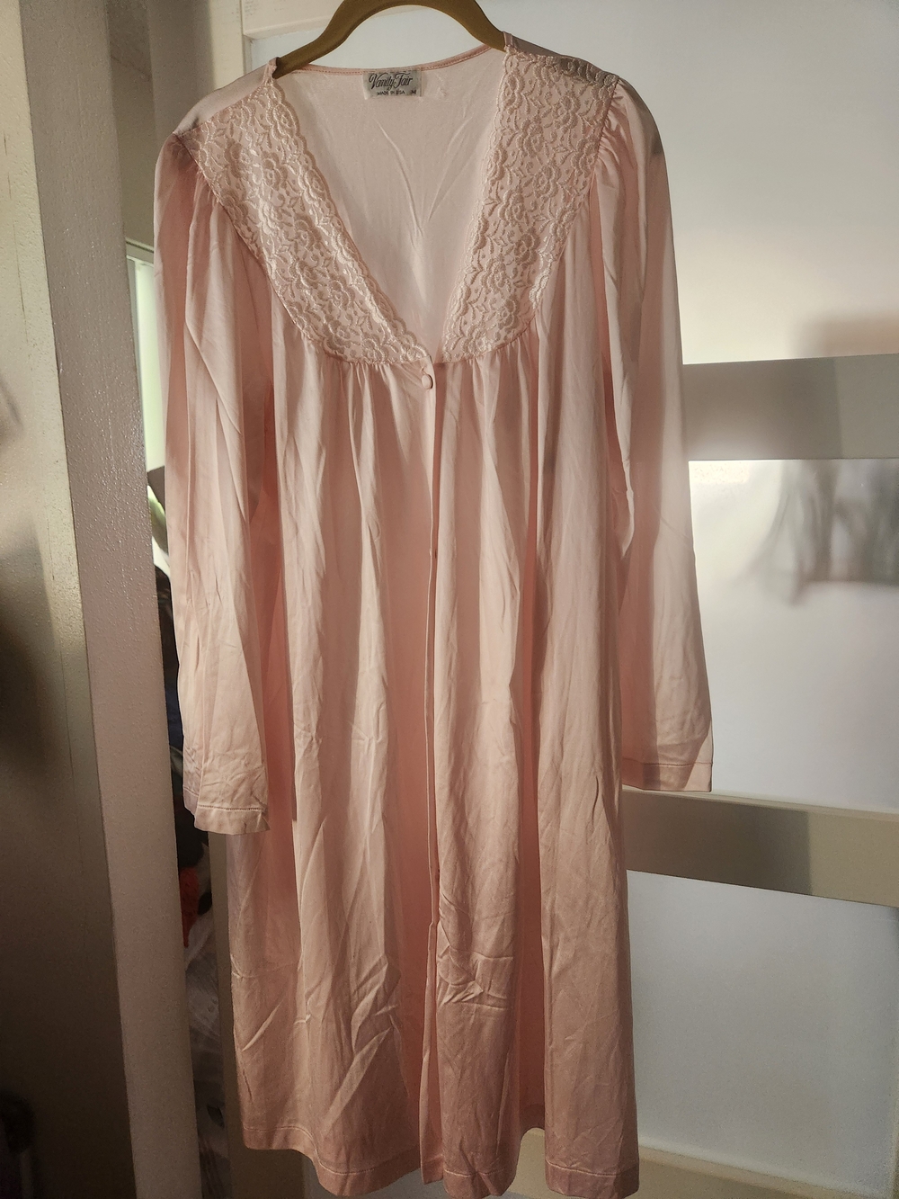 Vanity Fair Pale Pink Lace-Trim Nightgown